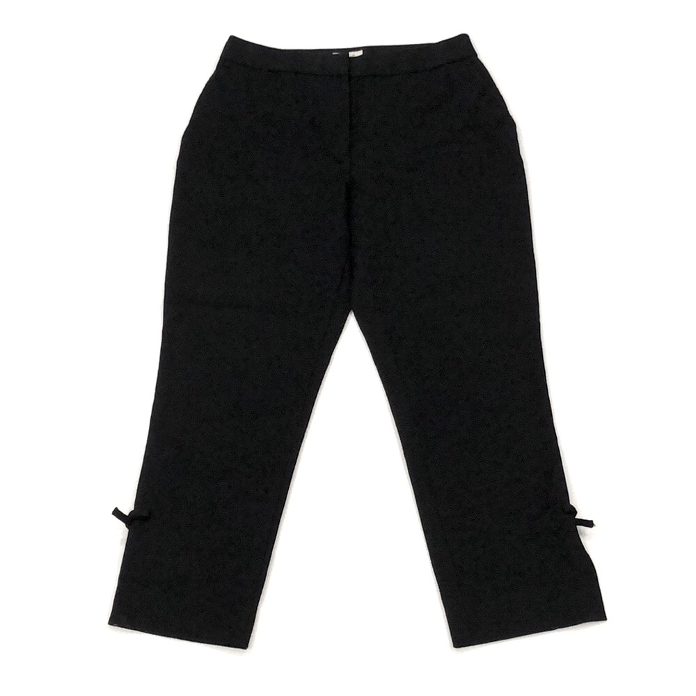 Kate Spade Jackie Bow Cuff Black Capri Pants